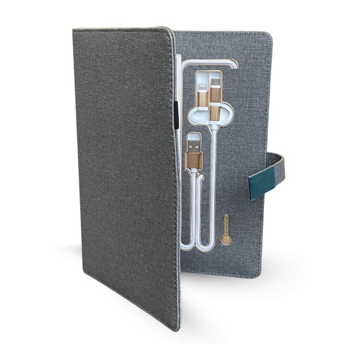Smart Executive Notebook with Built-in Charging Cable – OL Corporate Gifts