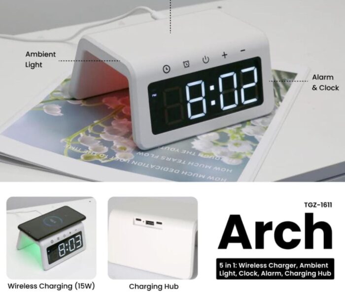 Arch 5-in-1 Charging Clocks
