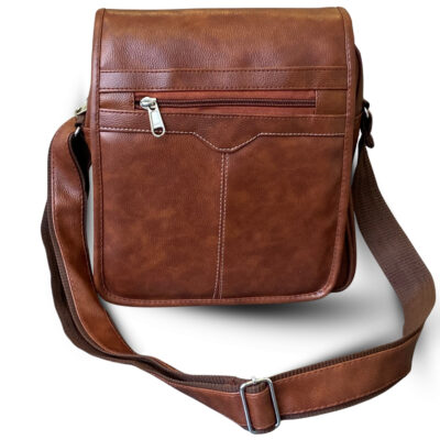 Classic Brown Faux Leather Sling Bag